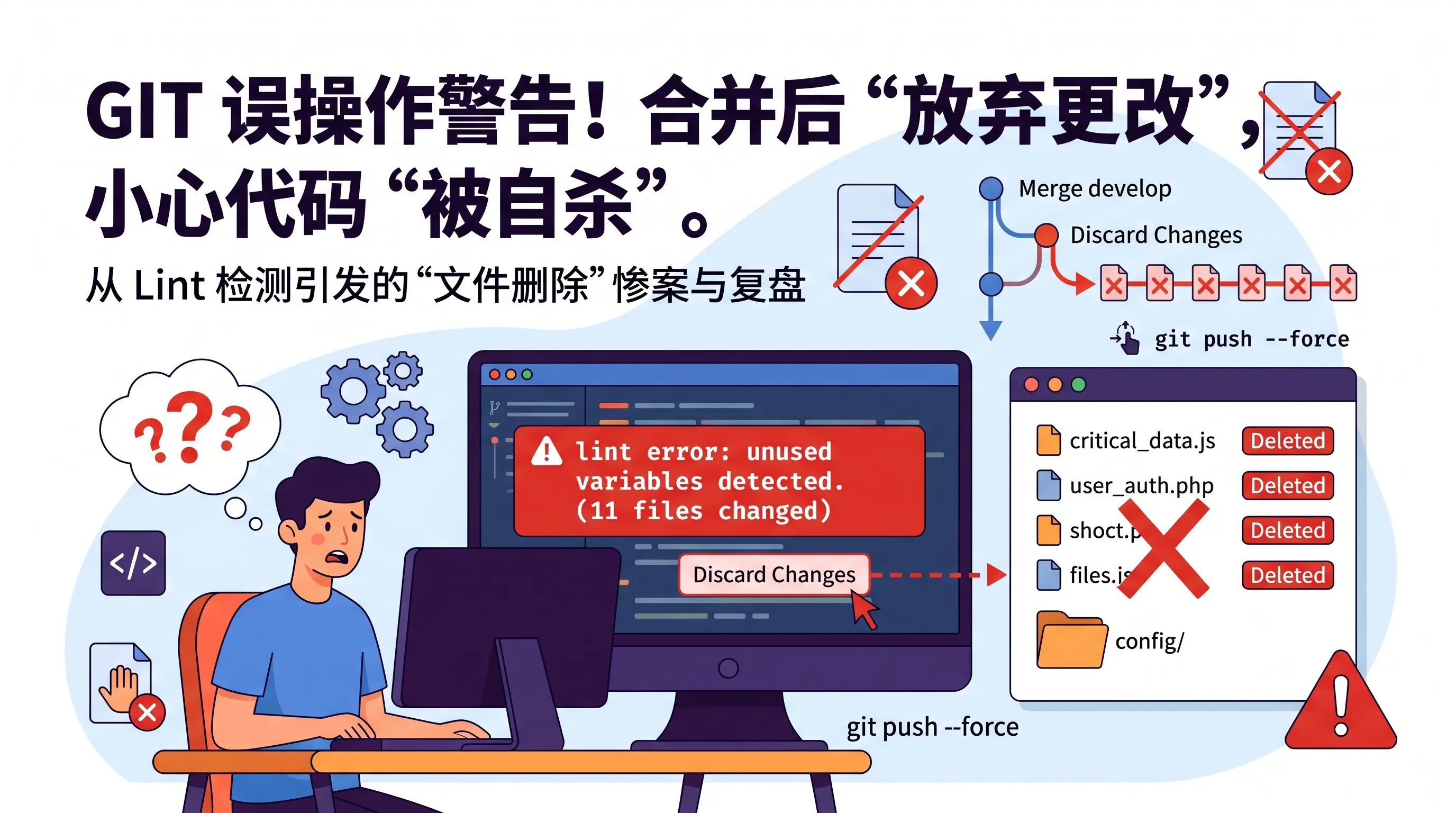 文章:Git 踩坑复盘:合并后点了“放弃更改”,差点删掉别人的代码缩略图